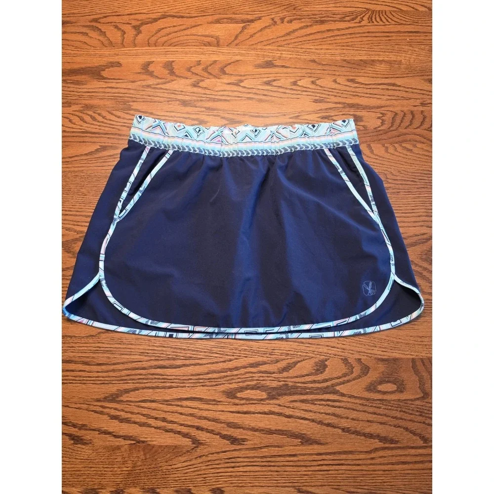 Carve‎ Designs Noosa Skirt 8 Anchor Blue Pockets Pull On Swim Athletic